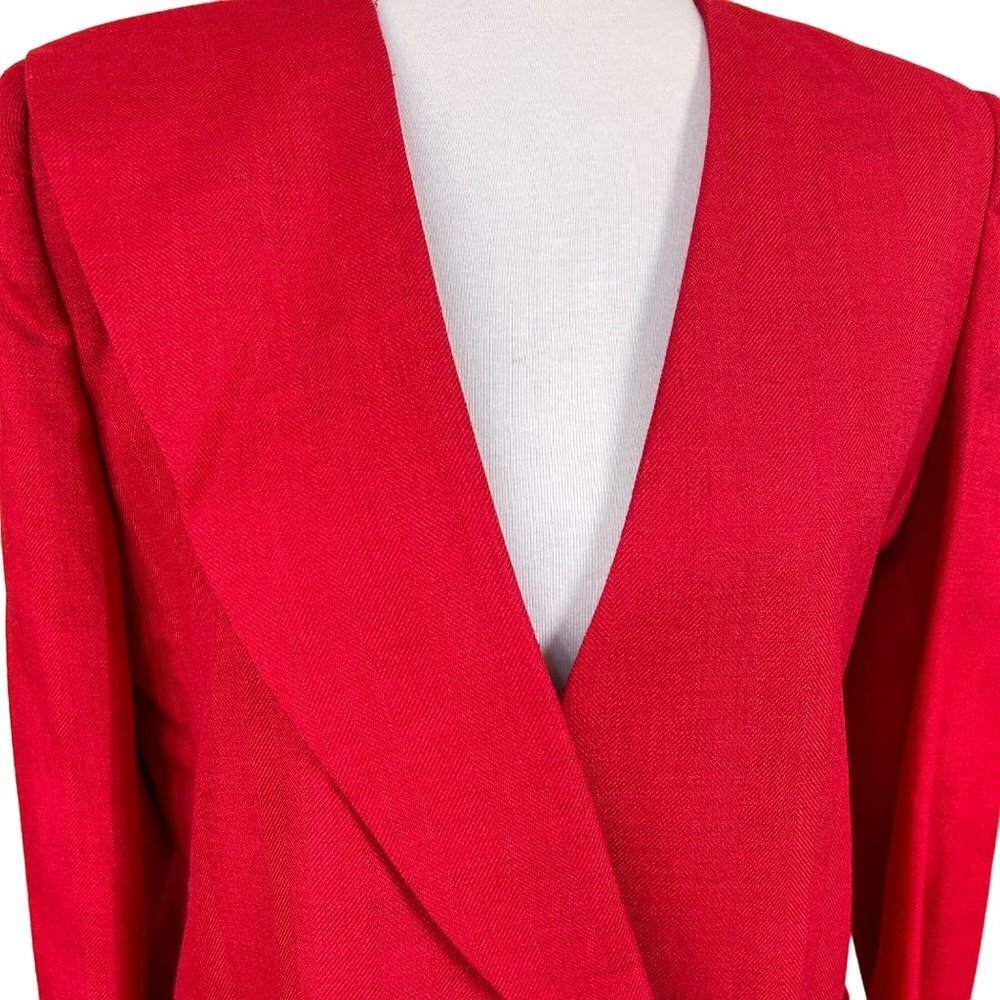 Vintage Peabody House Women Blazer Size Medium Red Professional Work Suit Jacket - Picture 6 of 12